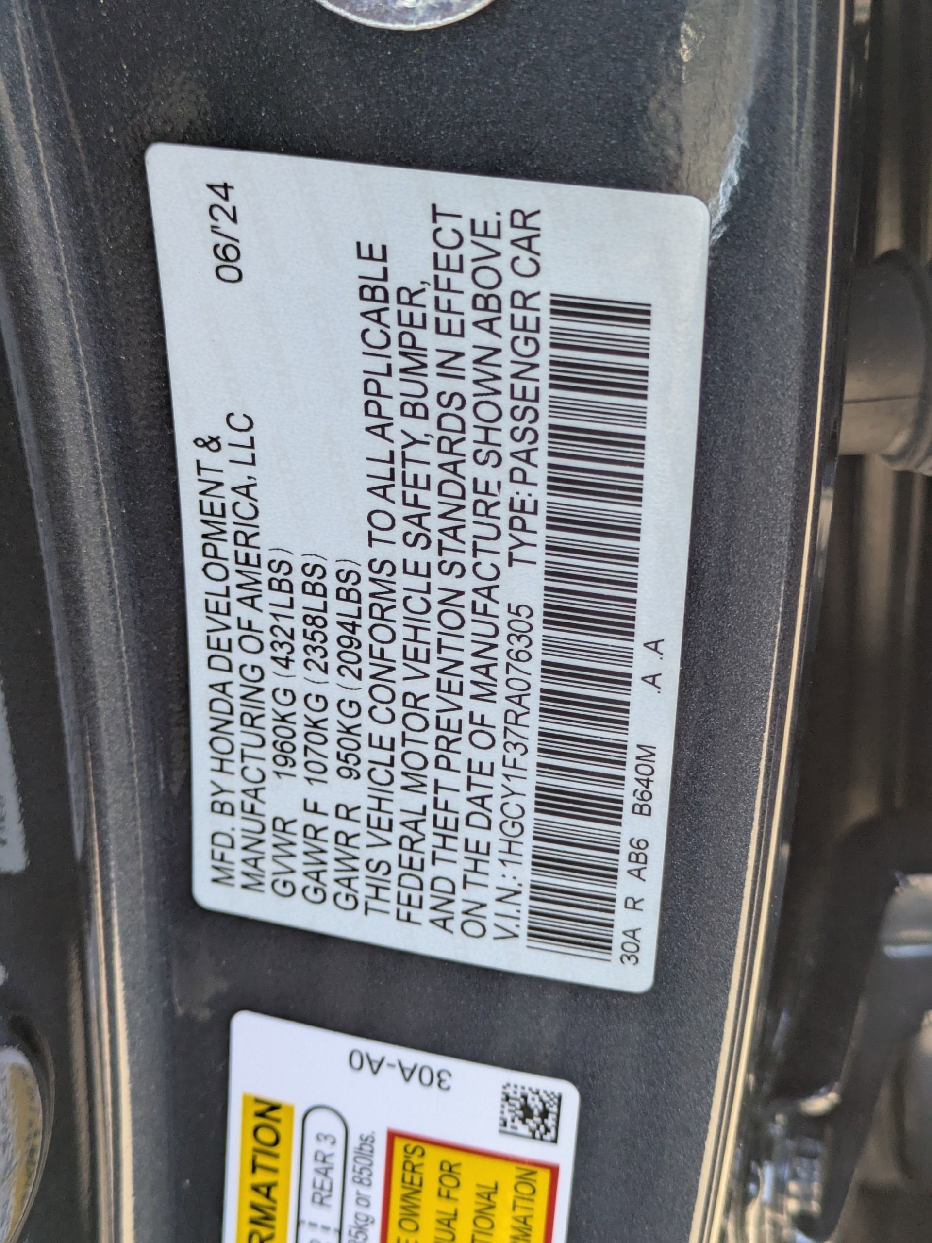 2024 Honda Accord Sedan EX