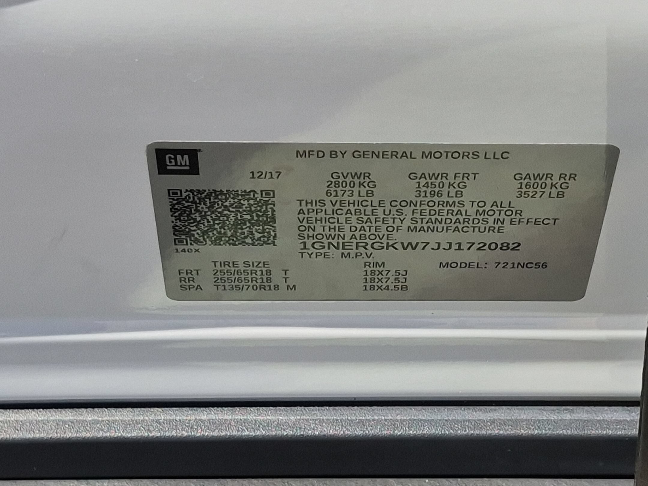 2018 Chevrolet Traverse LT Cloth