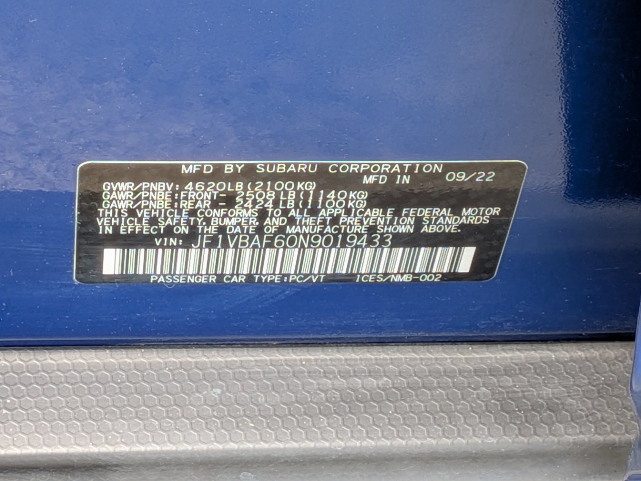 2022 Subaru WRX Premium