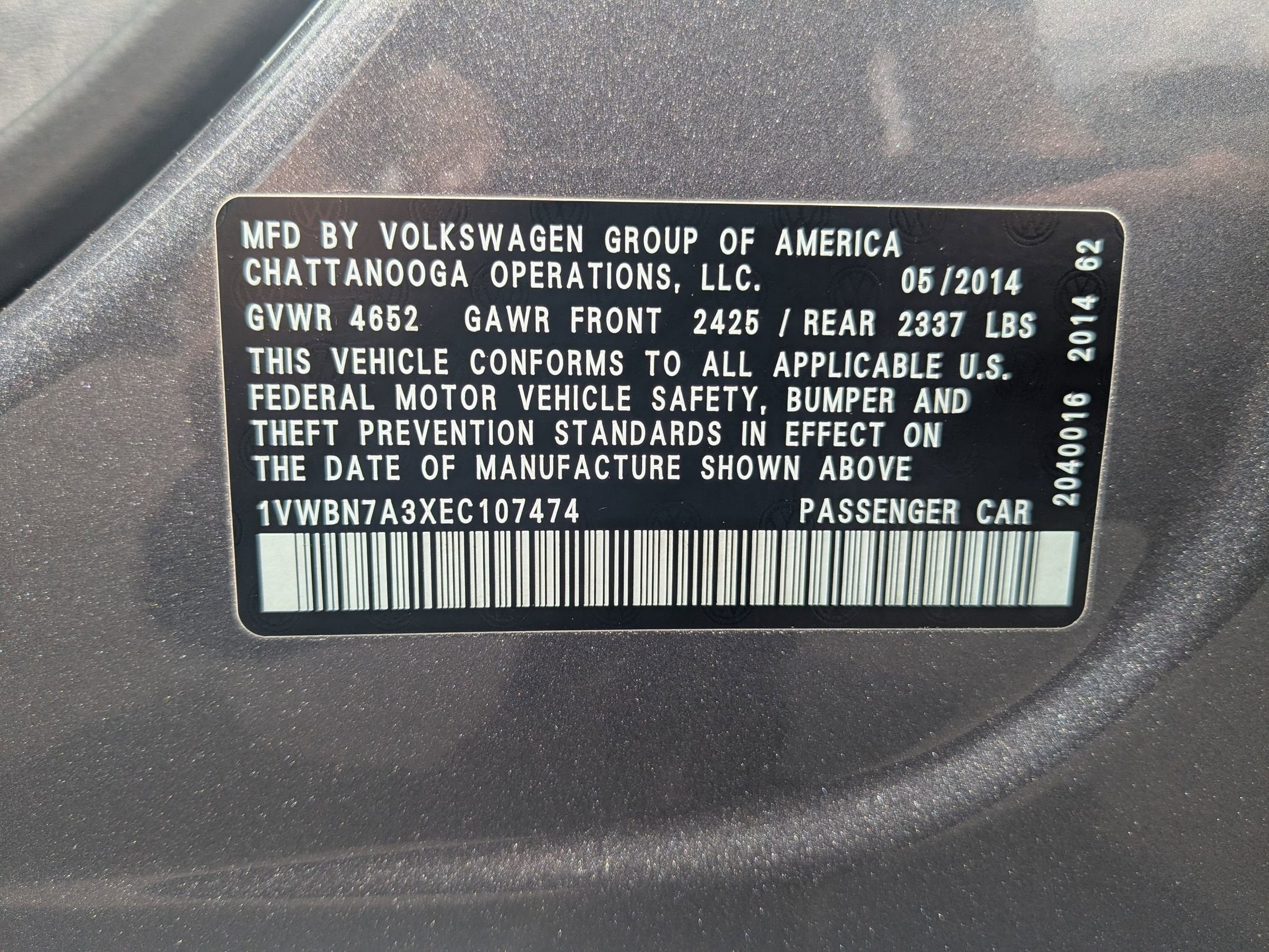 2014 Volkswagen Passat TDI SE